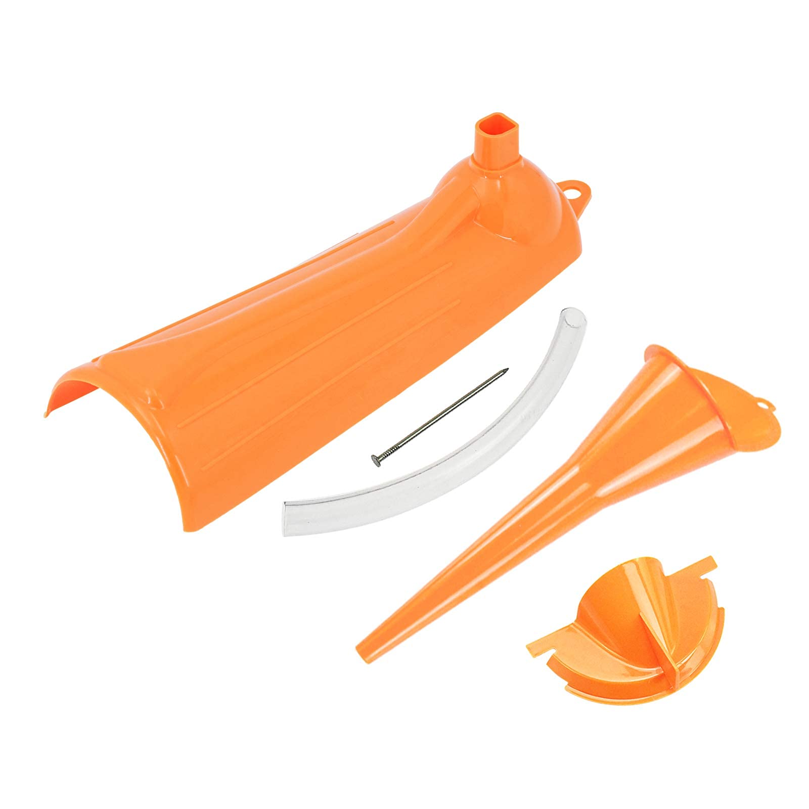 HD BUBALUS 3-Piece Orange Crankcase Fill Funnel Set - Compatible with Harley Davidson Motorcycles - Primary Case Oil Fill & Oil Filter Funnel - Perfect for Oil Changes & Maintenance