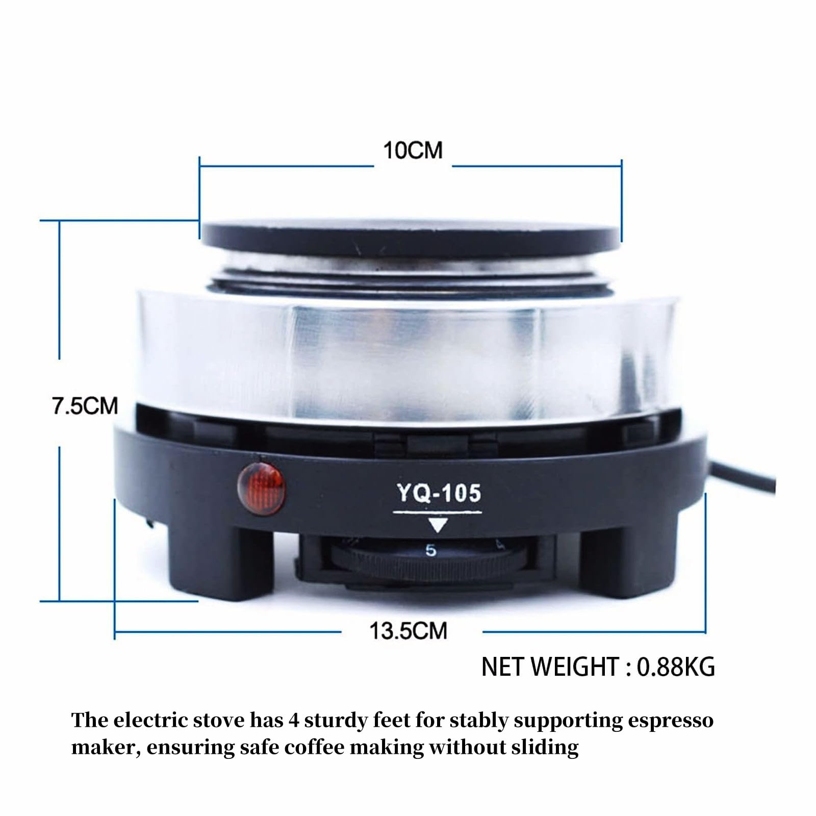 DNYSYSJ 450ml Stainless Steel Espresso Maker - 9 Cup Mocha Coffee Pot Percolator for Electric Stove, Easy to Use & Pour, 110V - Perfect for Home, Office & Camping Coffee Brewing