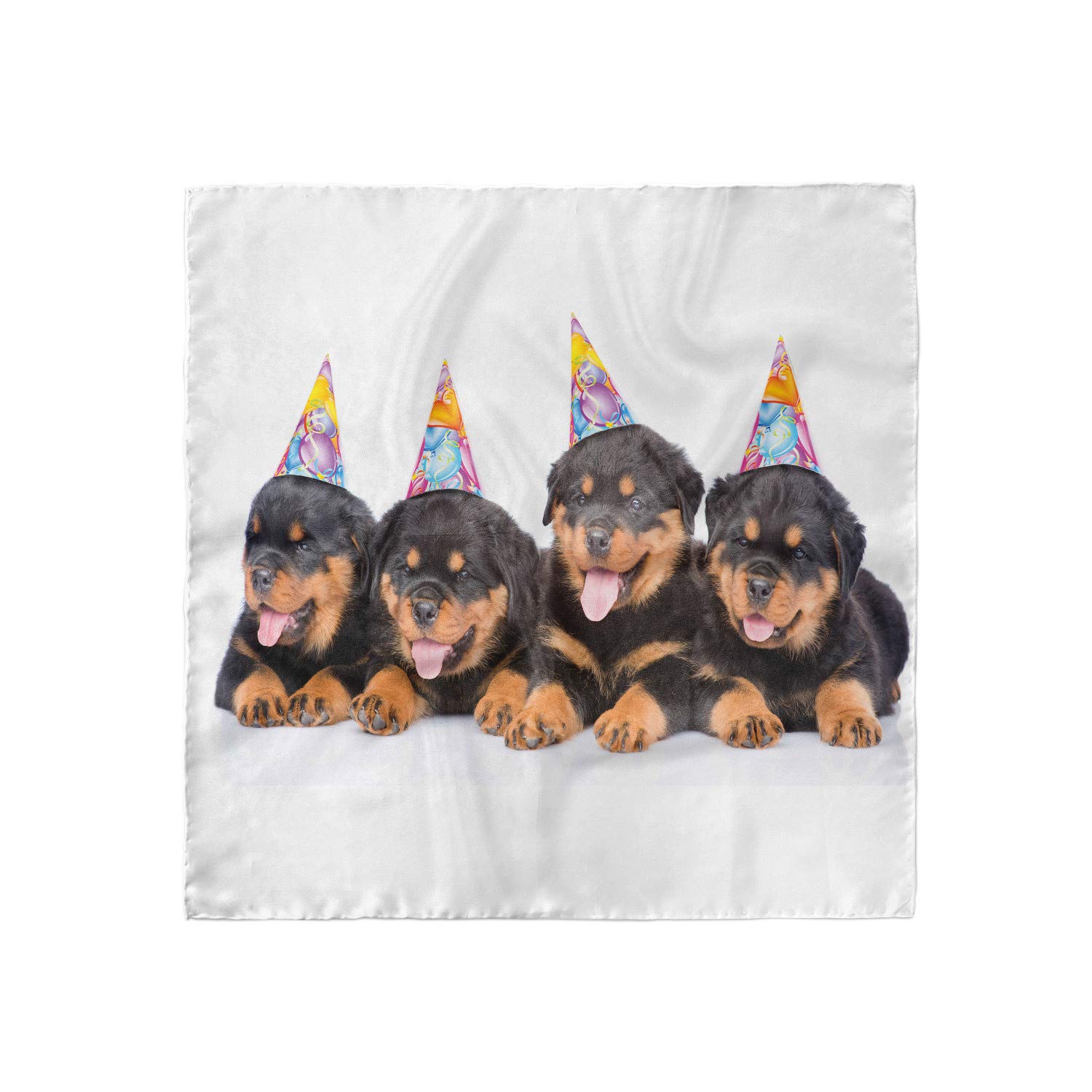 Ambesonne Birthday Hair Scarf - Cute Dog Print Head Wrap for Women - Perfect for Birthday Parties, Gifts & Casual Wear
