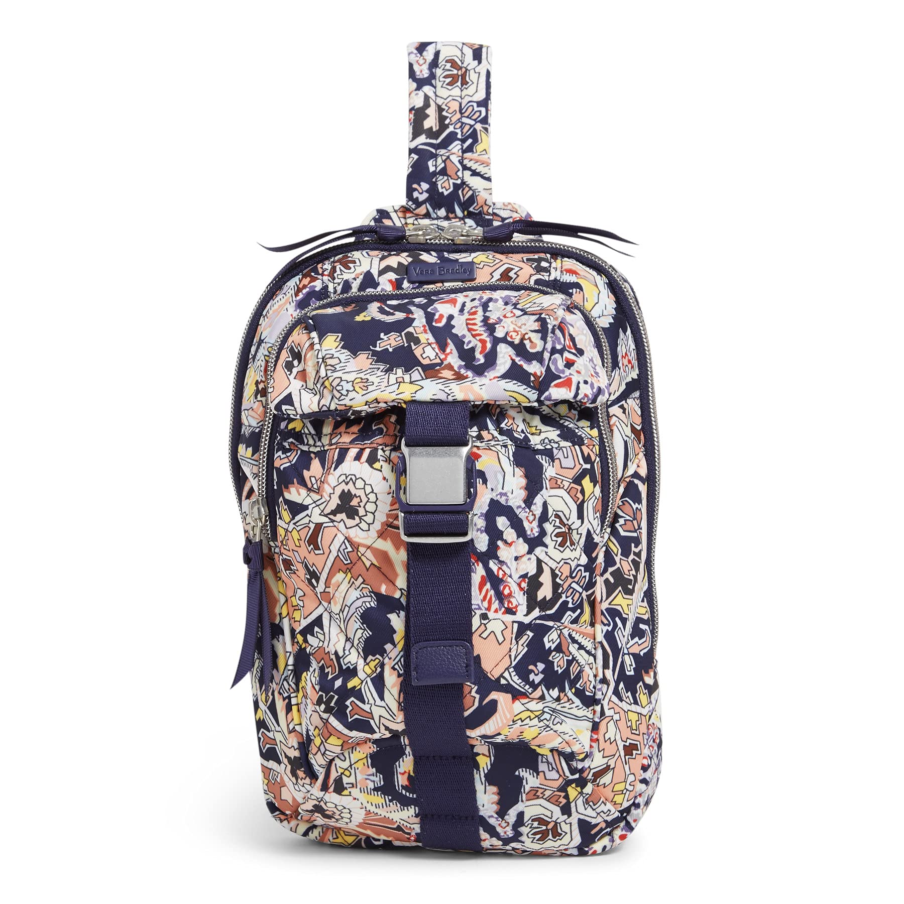 Vera Bradley Women's Performance Twill Utility Sling Backpack - Lightweight Crossbody Bag for Travel, Work & School | Water-Resistant & Adjustable Strap