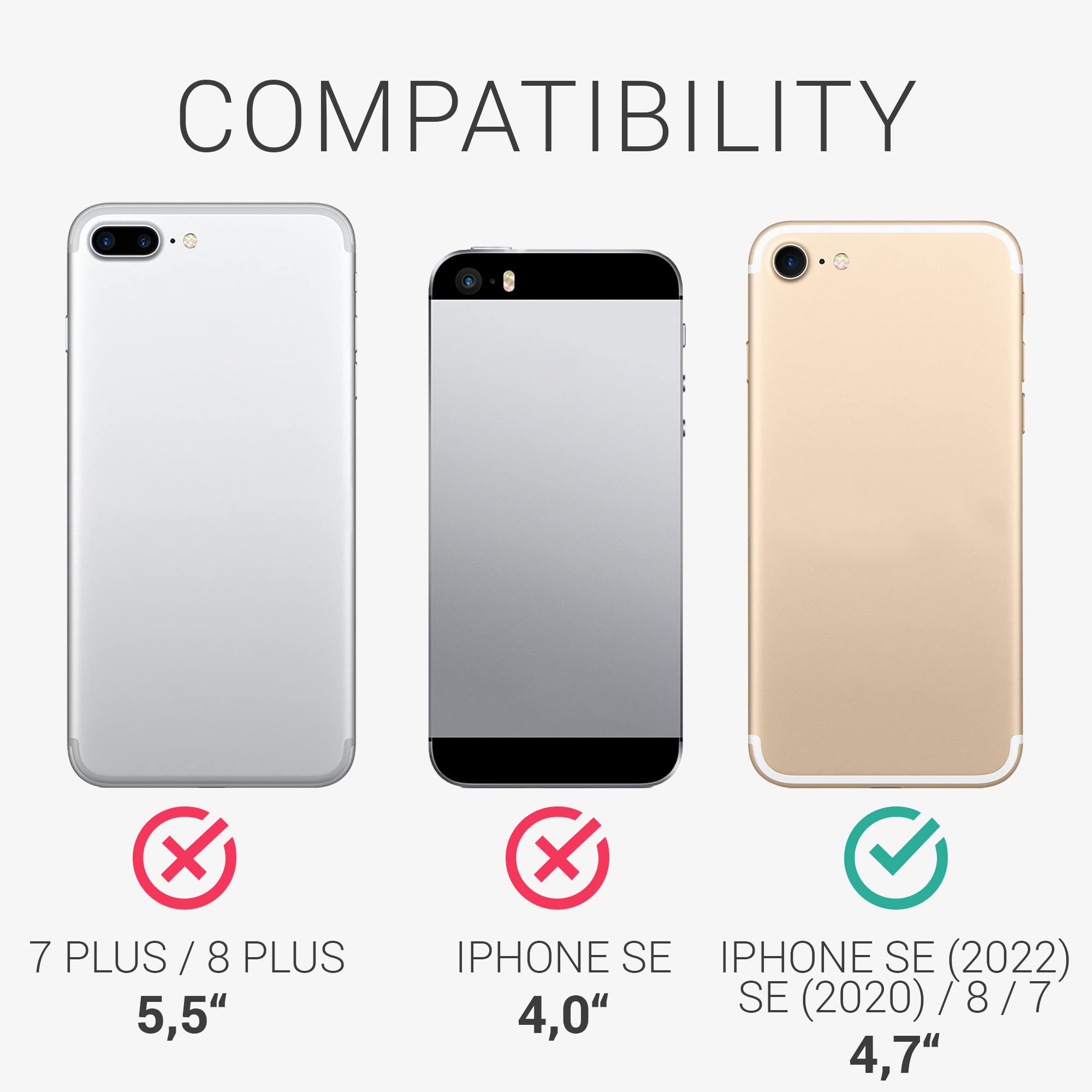 kwmobile Crystal Clear TPU Case for iPhone SE (2022/2020) & iPhone 8/7 - Slim Protective Phone Cover with ID Card Slot - Shockproof Transparent Case for Everyday Use & Travel