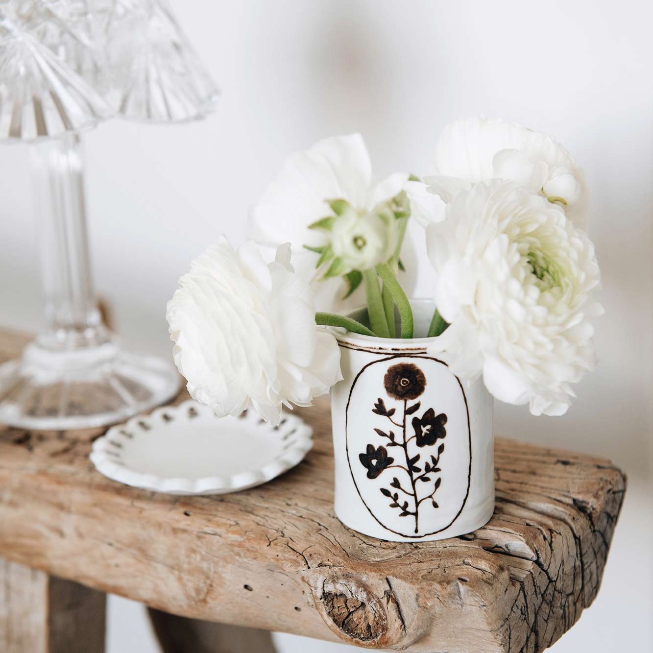 Hand Painted Porcelain Posy Vessel - Floral Decorative Vase for Home Decor, Wedding Centerpiece & Gift Idea - Perfect for Living Room, Dining Table & Special Occasions