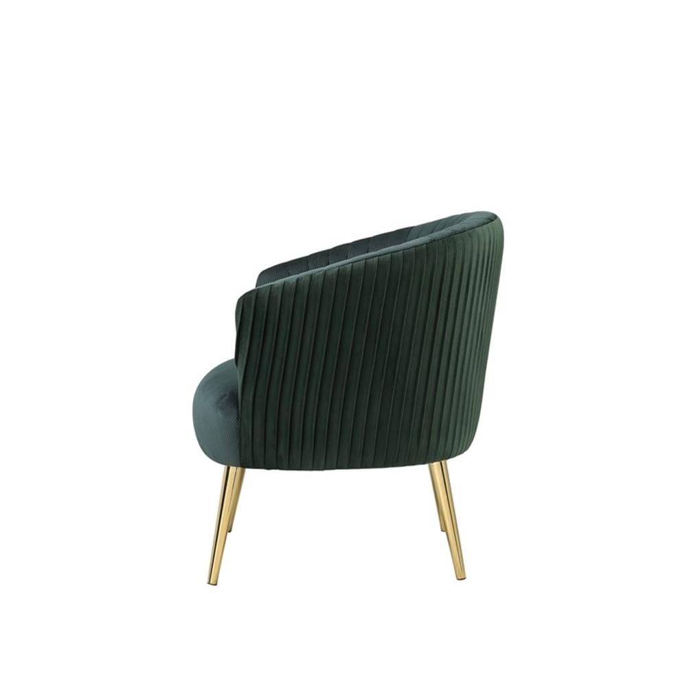 Acme Sigurd Velvet Upholstered Accent Chair - Gold & Green Luxury Lounge Chair for Living Room, Bedroom & Office Decor