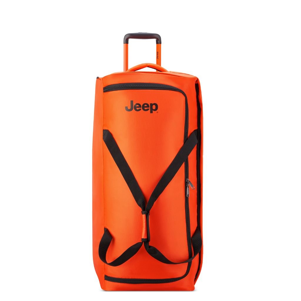 Jeep 83cm Duel Wheel Lightweight Large Duffle Bag - Orange | Waterproof Travel Duffel for Gym, Camping & Outdoor Adventures