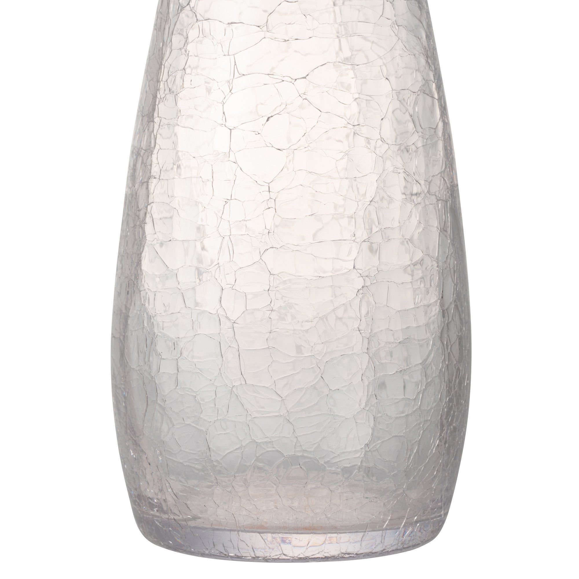 Large Clear Crackle Glass Flower Vase - Elegant Home Decor for Living Room, Dining Table & Wedding Centerpieces