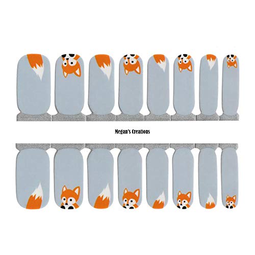 Fox Animal Print Nail Polish Wraps - Self-Adhesive Nail Art Stickers for Women - Perfect for Parties, Holidays & Everyday Fashion