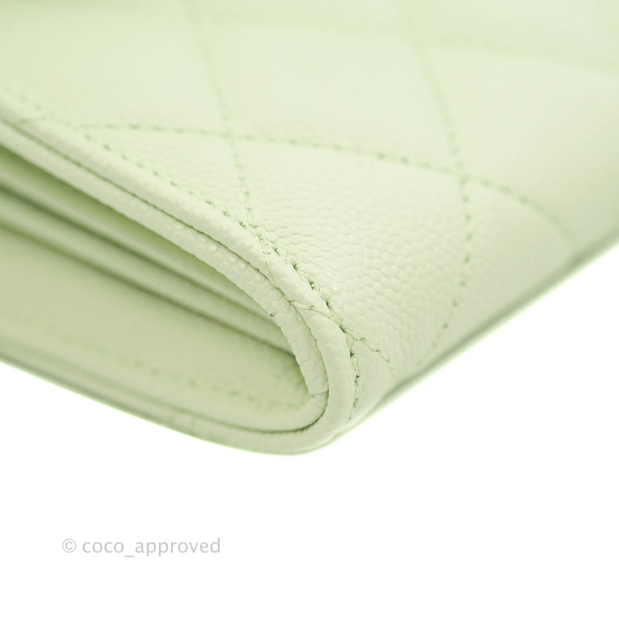 Chanel Caviar Quilted Long Flap Wallet in Mint Green with Gold Hardware - Luxury Designer Wallet for Women, Perfect for Everyday Use & Special Occasions