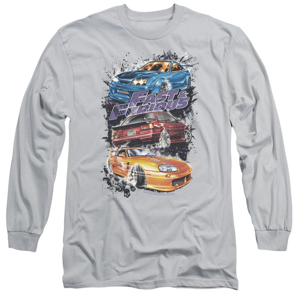 Fast & Furious Smokin Street Cars Unisex Long-Sleeve T-Shirt for Men & Women - Movie Fan Apparel, Streetwear Fashion, Gift for Car Enthusiasts