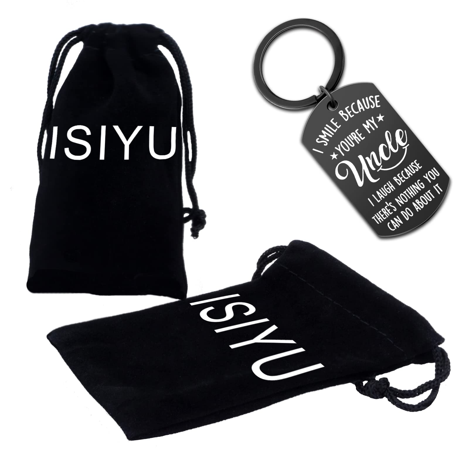 Funny Uncle Keychain Gift for Men - Best Birthday & Father's Day Present from Niece & Nephew - Unique He/Him Uncle Appreciation Gift for Special Occasions