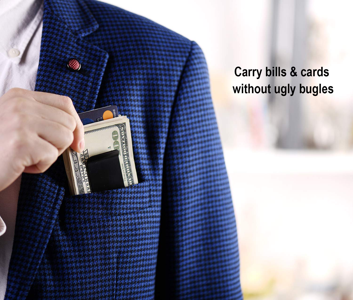 Stainless Steel Money Clip - Slim & Durable Cash Holder for Men, Large Capacity Minimalist Wallet - Perfect for Front Pocket, Travel & Everyday Use