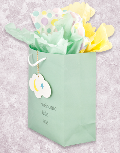 Premium Baby Cloud (Garden) Gift Bags - Elegant Baby Shower & Birthday Party Favor Bags for Girls and Boys - Perfect for Newborn Celebrations, Baptisms, and Special Occasions