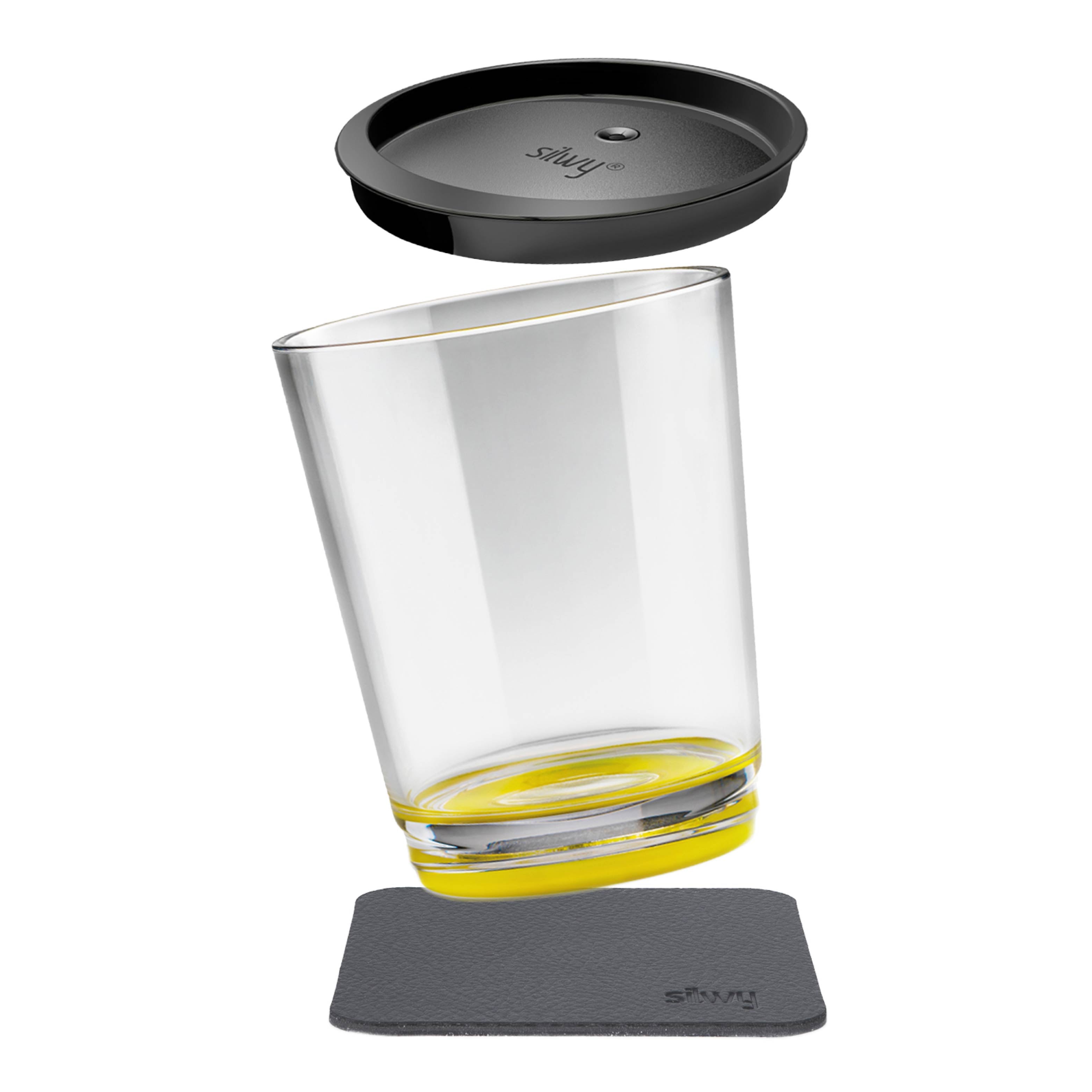 Triple Yellow Magnetic Travel Mug - Insulated Stainless Steel Cup with Lid for Coffee, Tea & Drinks - Perfect for Commuting, Camping & Outdoor Adventures