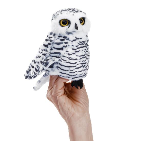 Folkmanis Small Snowy Owl Hand Puppet - Realistic White Owl Plush Toy for Kids, Storytelling, and Educational Play | Perfect for Imaginative Play, Classroom Activities, and Gift Giving