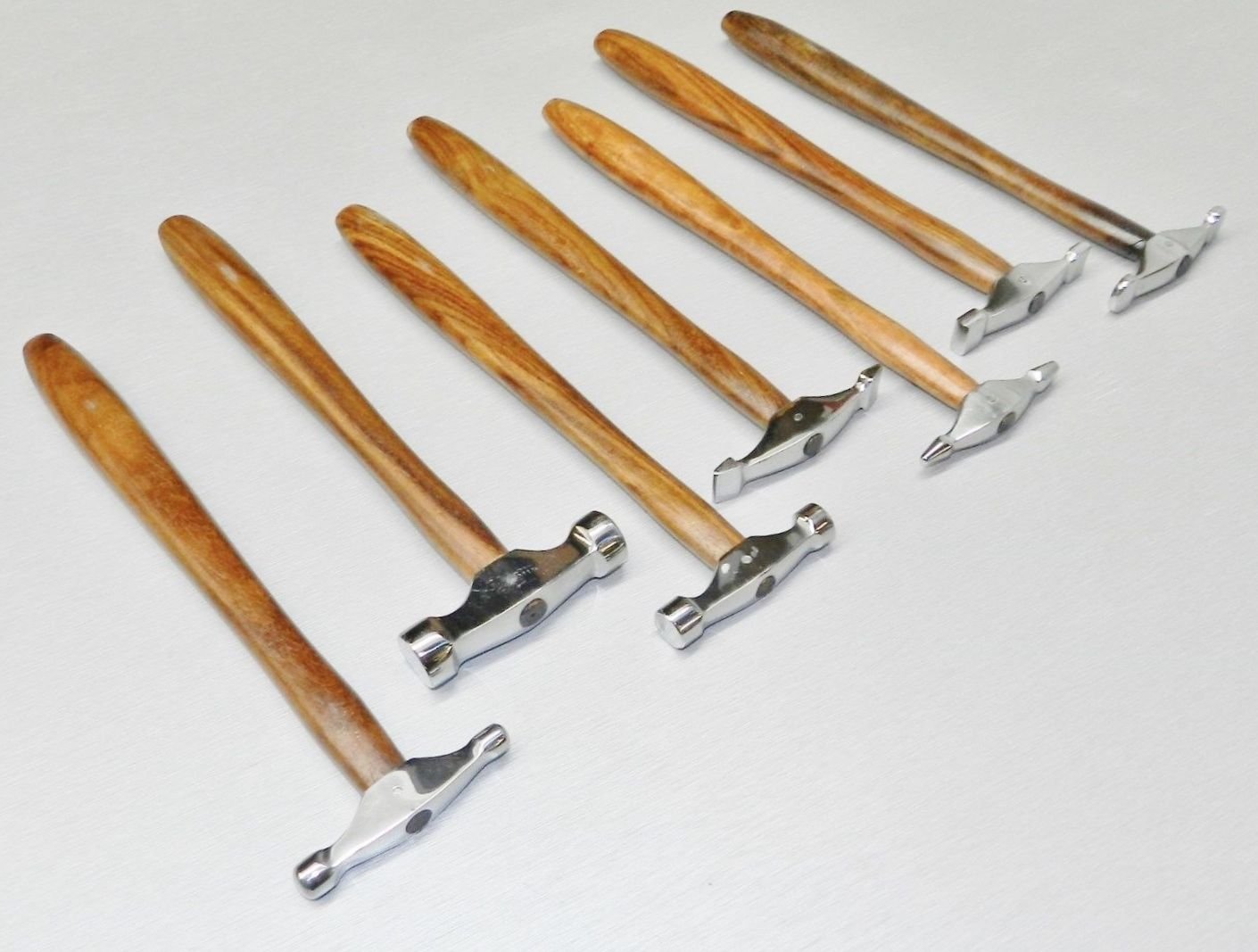7 Piece Hammer Set with Wood Stand - Jewelry Making & Metal Forming Tools for Texturing, Shaping, and Crafting - Perfect for DIY Jewelry, Blacksmithing, and Metalworking Projects