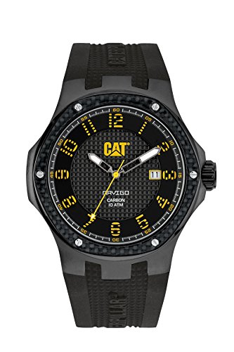 CAT Men's A516121111 Carbon Analog Quartz Watch - Black Stainless Steel Band for Business, Casual & Outdoor Adventures