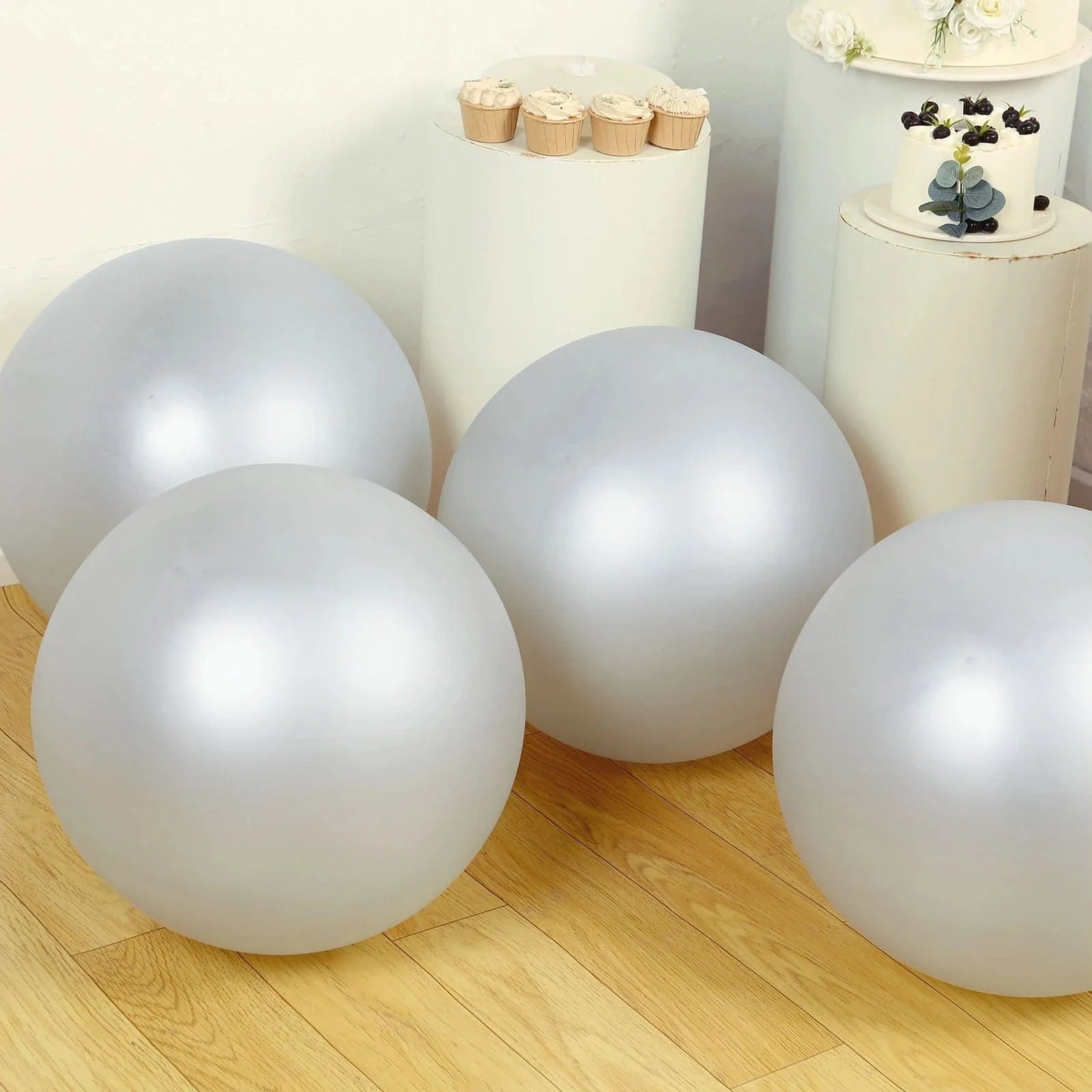 5 Pack Shiny Pearl Biodegradable Party Balloons - Eco-Friendly Wedding, Birthday & Baby Shower Decorations for Sustainable Celebrations