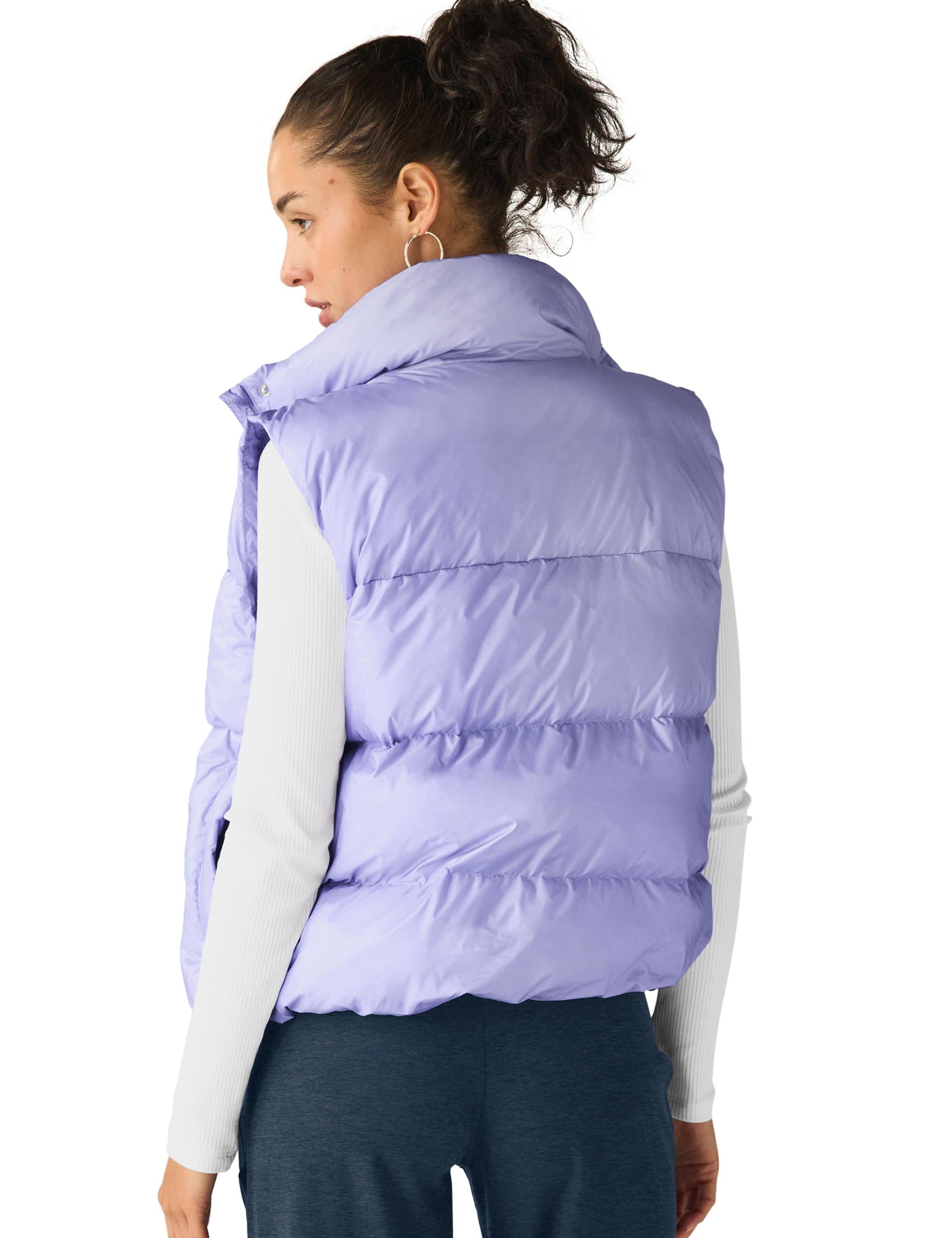 Big Cozy Puffer Vest for Women - Blue Frost Winter Jacket | Warm Quilted Down Alternative Vest for Outdoor Activities, Hiking & Casual Wear