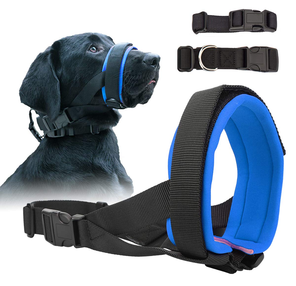 BARKLESS Dog Muzzle for Small Medium Large Dogs - Breathable Adjustable Soft Pad to Stop Biting and Chewing - Perfect for Training, Grooming, and Vet Visits