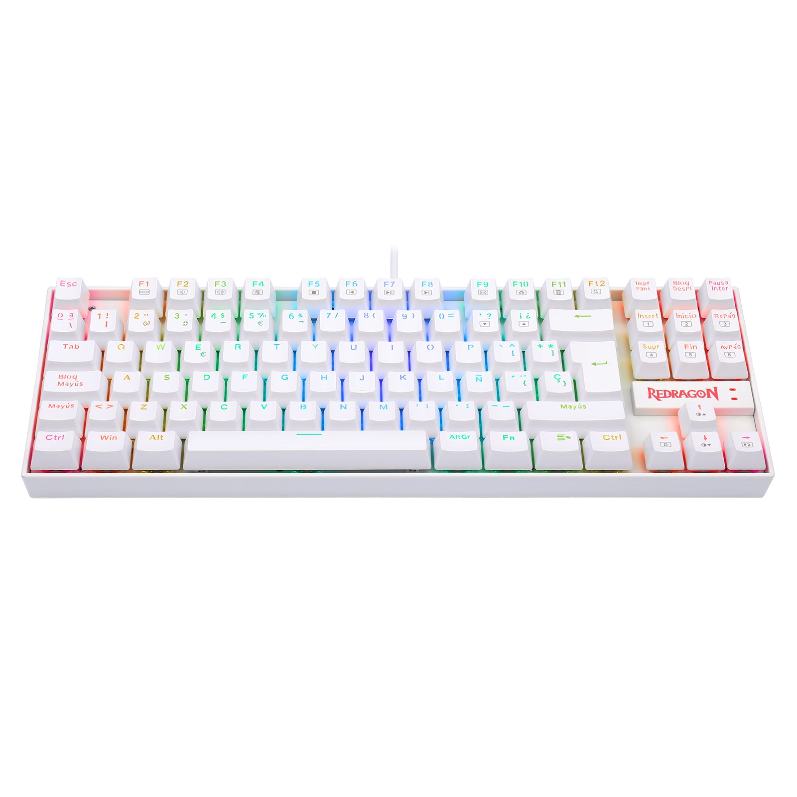 Redragon Kumara K552W RGB Mechanical Gaming Keyboard with Red Switches - White Backlit Wired Keyboard for PC Gamers | Perfect for FPS, MOBA & Typing