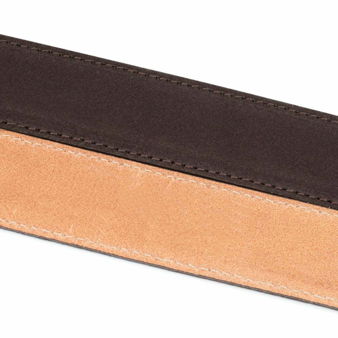 Dark Brown Suede Leather Belt Strap for Ferragamo 35mm Buckles - Premium Men's Dress Belt for Business & Formal Occasions