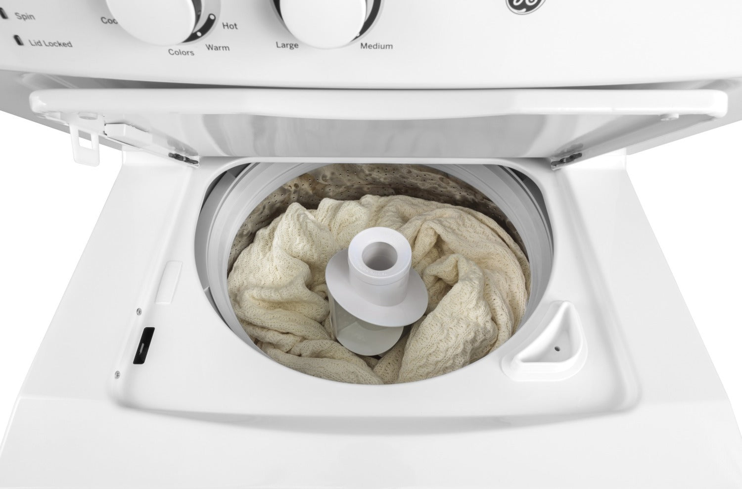 GE GUD24ESMMWW White Electric Laundry Center - Stackable Washer & Dryer Combo for Small Spaces, Apartments & Energy-Efficient Homes | Perfect for Laundry Rooms, Basements & Tight Spaces