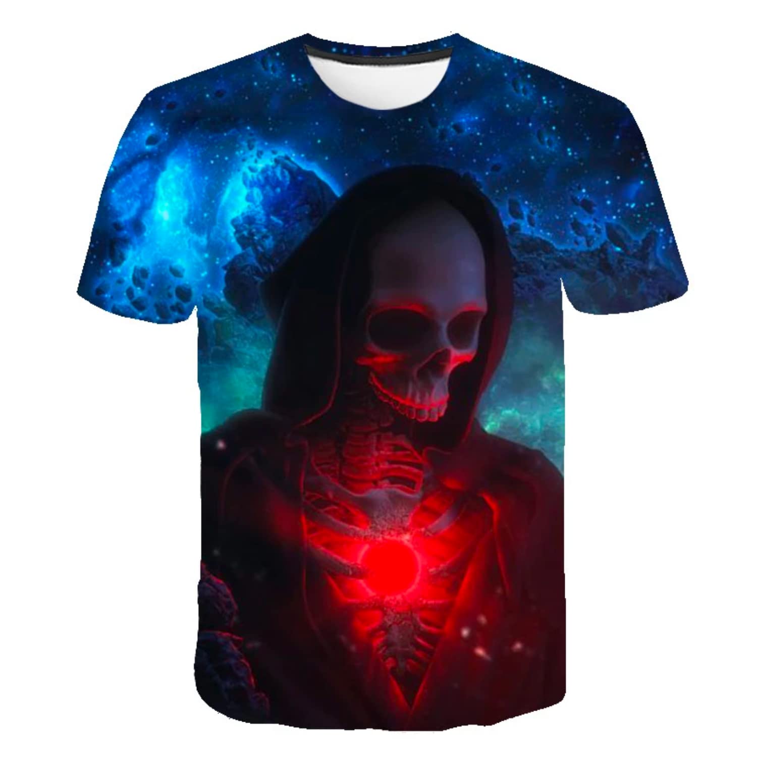 Stylelio - Men's Skull Print Hip-Hop Streetwear T-Shirt, Summer Fashion Tee, Sizes S-5XL | Perfect for Casual Wear, Concerts, and Urban Street Style