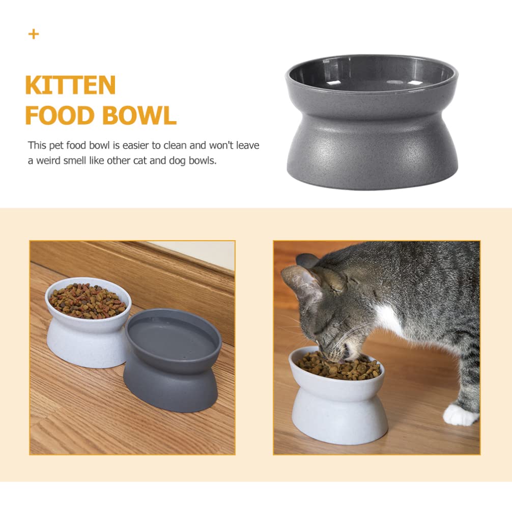 2 Pack Tilted Cat Food Bowls - Non-Slip Pet Feeding Dishes for Kittens & Adult Cats - Slow Feeder & Elevated Design for Better Digestion - Perfect for Wet/Dry Food & Water - Great for Home, Travel, or Vet Visits