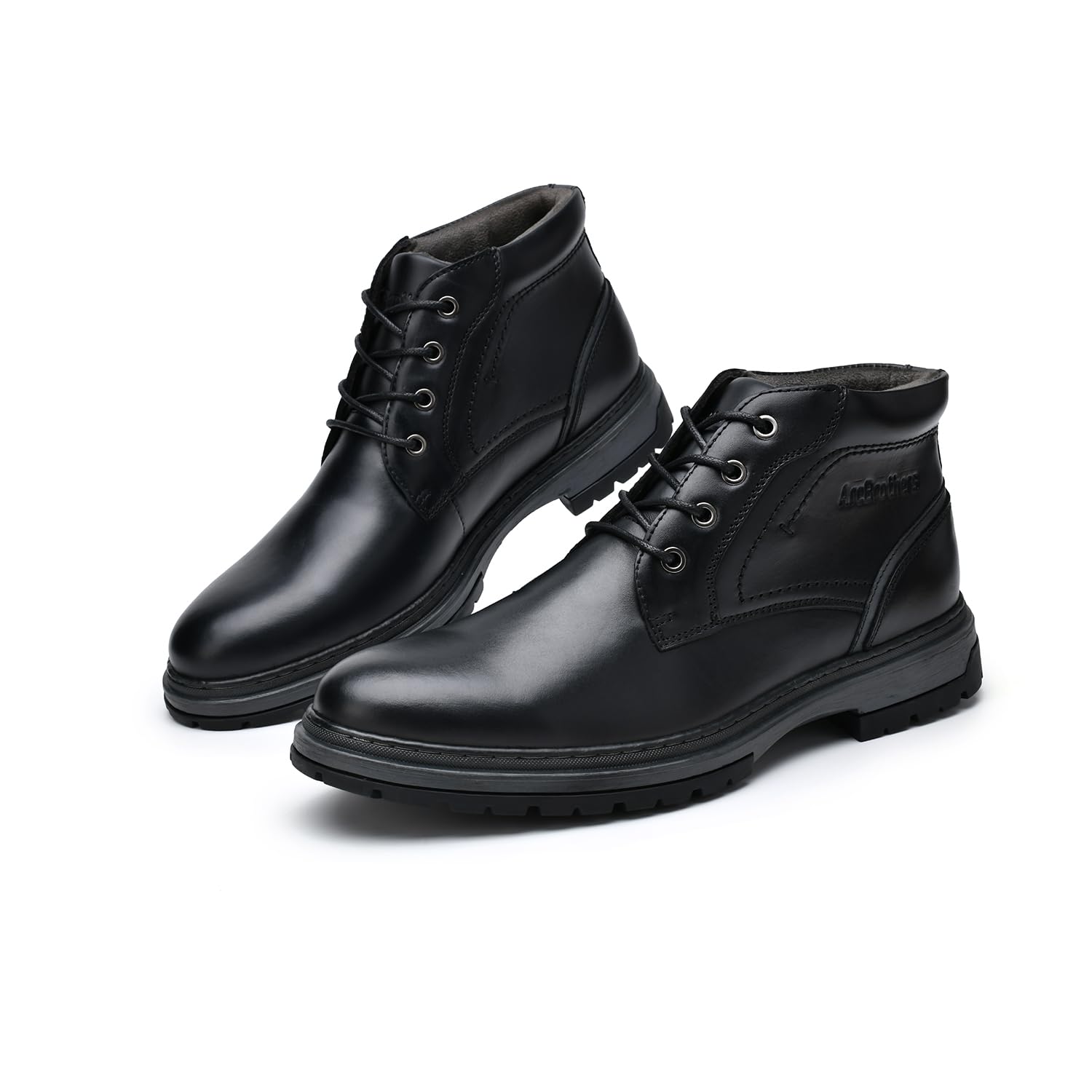 Men's Chukka Boots - Casual Ankle Boots for Motorcycle & Combat | Black Leather Boots for Everyday Wear & Outdoor Adventures
