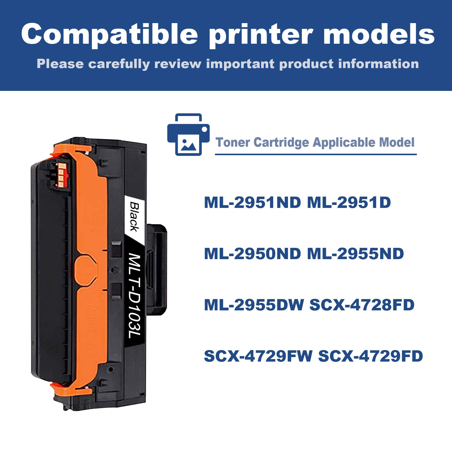 Lutyeink Black Toner Cartridge for Samsung Printers - Home & Office Use