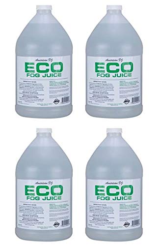 4 Pack American DJ ECO-FOG/G Fog Machine Fluid - 1 Gallon Each - Premium Smoke & Haze Liquid Refill for DJ Parties, Concerts, and Stage Performances