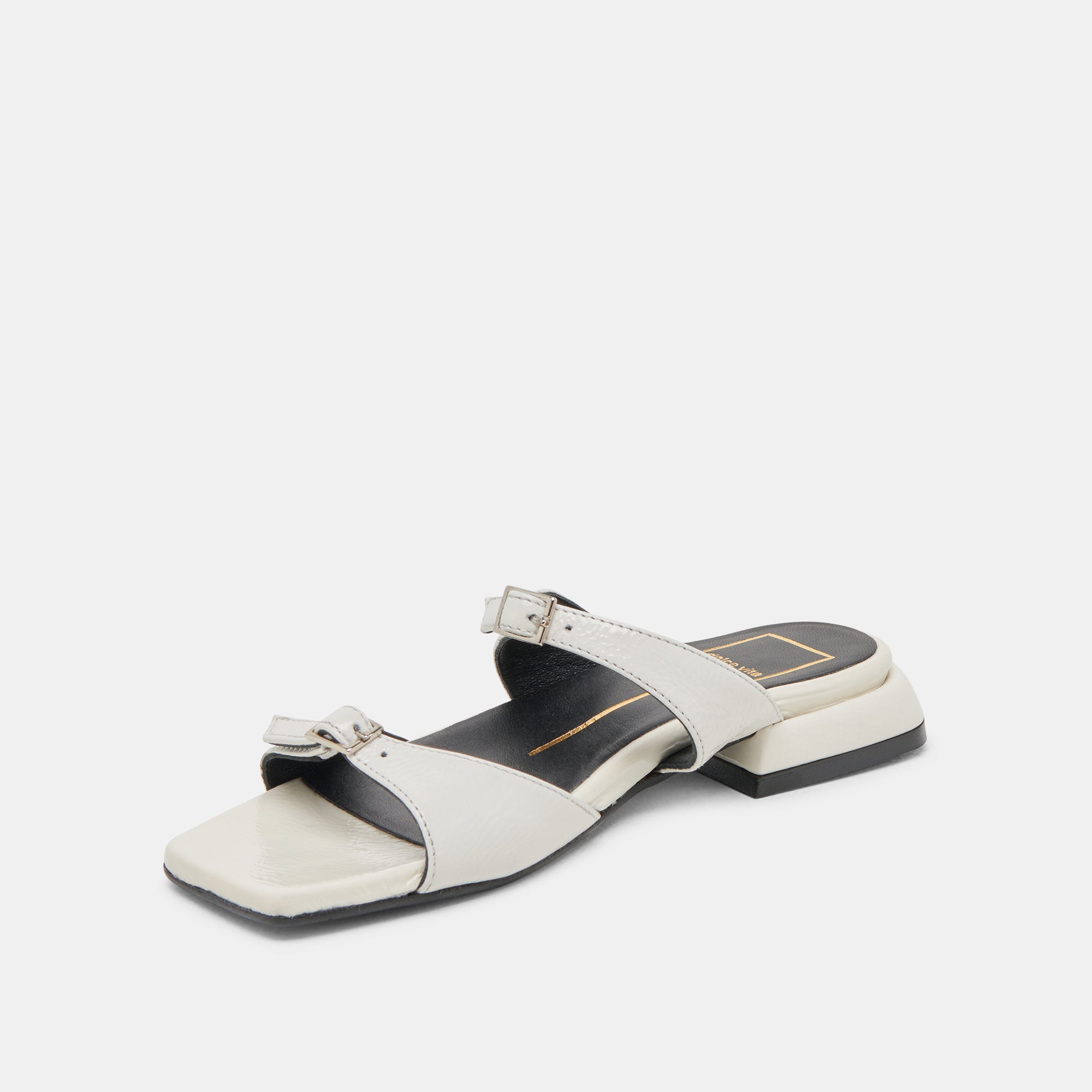 Lavern Sandals Off White Crinkle Patent - Stylish & Comfortable Women's Summer Shoes for Beach, Pool, and Casual Outings