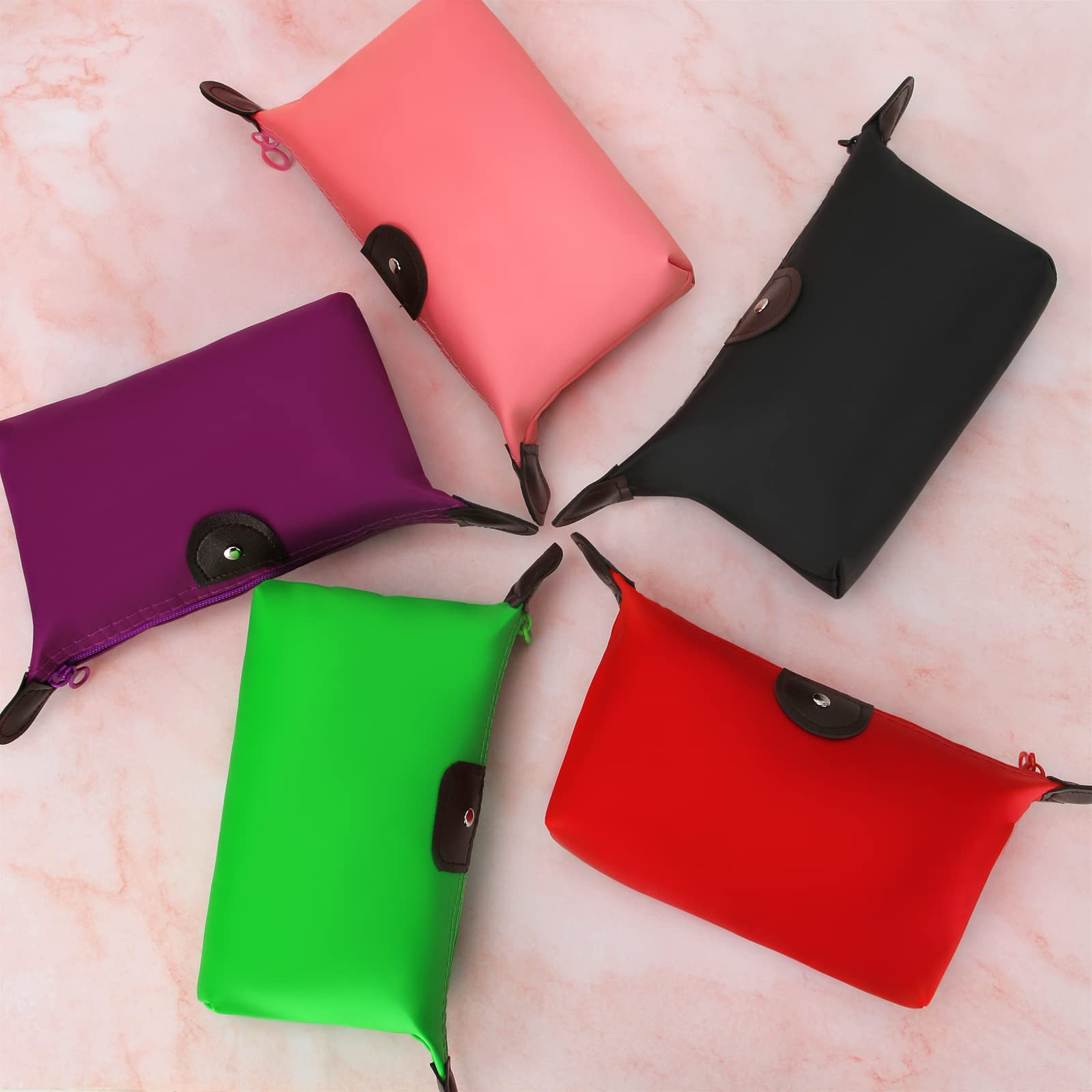 5PCS Cute Small Waterproof Makeup Bags for Purse - Mini Zipper Cosmetic Travel Organizer for Toiletries & Jewelry - Perfect for Vacation, Gym & Daily Essentials (Style 1) | HAOGUAGUA Luggage Accessories