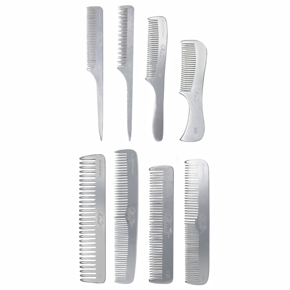 Krest Professional Metal Combs - Premium Aluminum Hair Combs 100% Hand Finished for Men & Women - Perfect for Styling, Barber Shops, and Travel