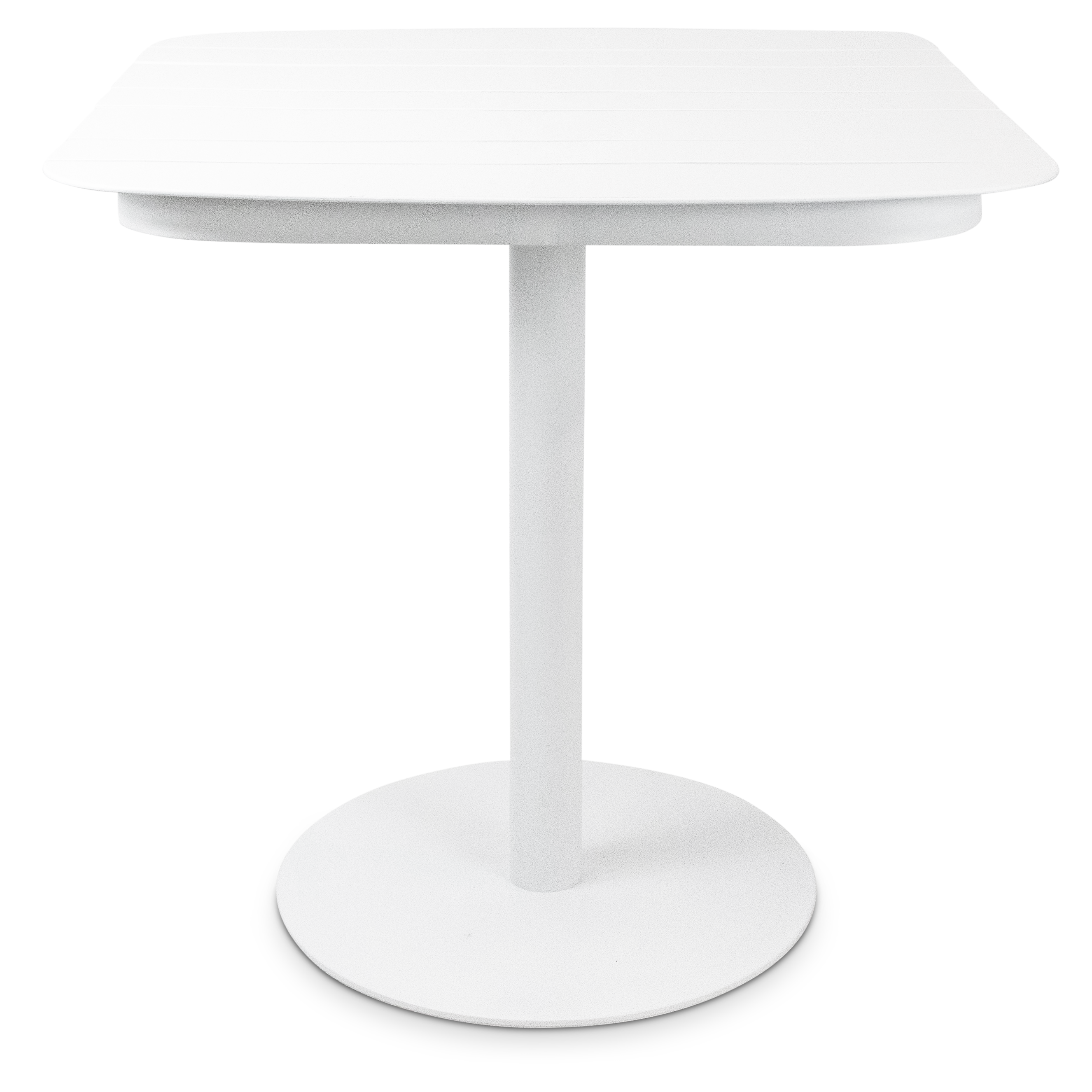 Arctic White 3-Piece Square Cafe Dining Set with Aluminum Chairs - Perfect for Small Spaces, Patios, and Modern Restaurants