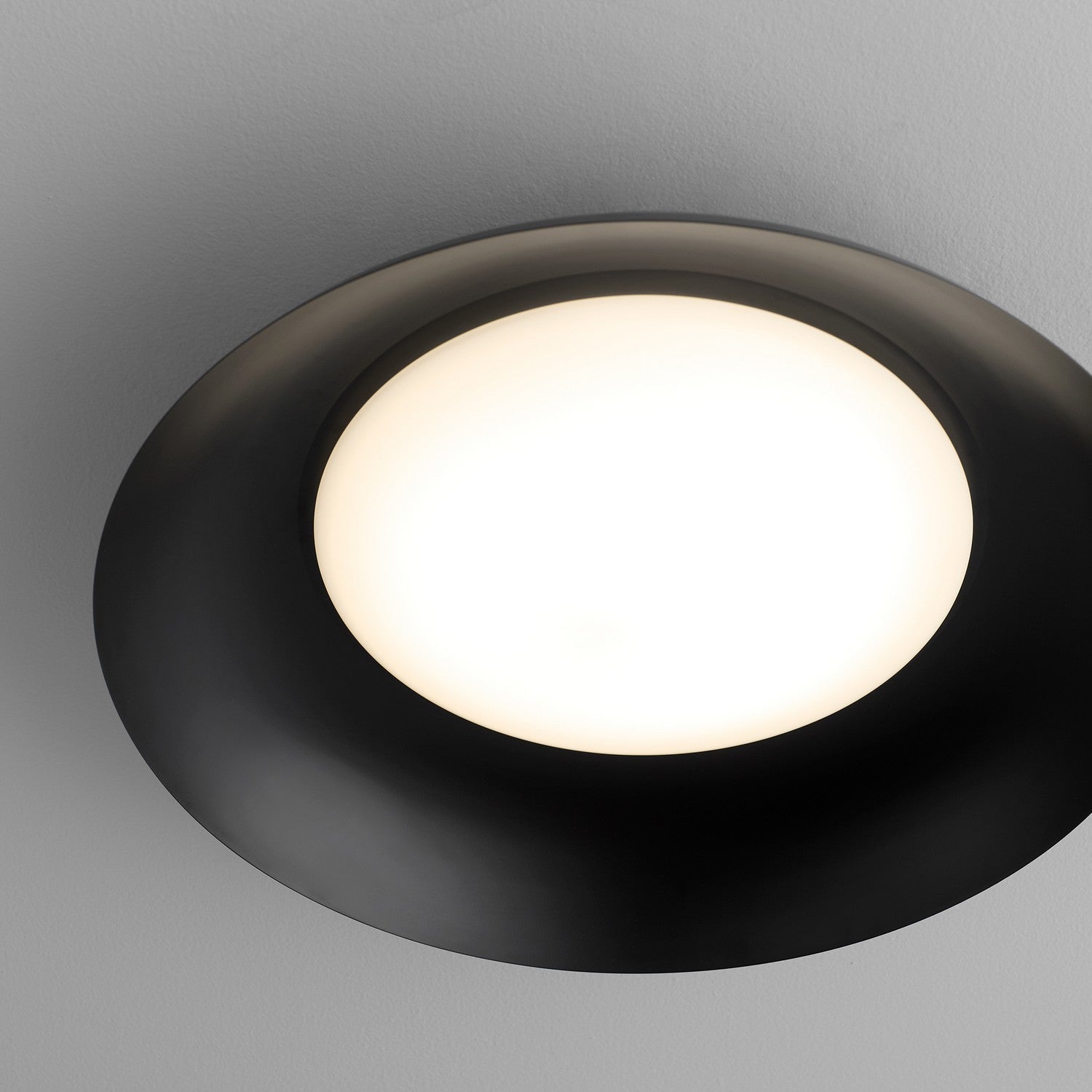 Oxygen Bongo 3 679 15 Inch Flush Mount Ceiling Light Fixture in Black - Modern Lighting for Bedroom, Living Room & Hallway
