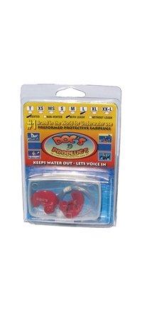Doc's Proplugs Vented Ear Plugs for Swimming, Surfing & Noise Reduction - Medium/Small Size with Comfortable Leash (Red) - Perfect for Water Sports, Concerts & Loud Environments