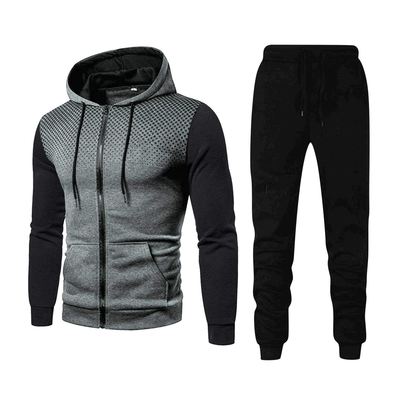 Men's Activewear Tracksuit Set - Long Sleeve Sweatshirt & Pocket Pants for Workout, Running, Gym | Vintage 1930s Style Athletic Suit for Men