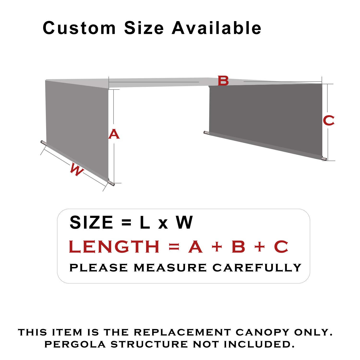 Alion Home 12' x 9' Waterproof Pergola Cover - Universal Replacement Canopy for Outdoor Pergolas, Grey - Perfect for Patio, Deck, and Garden Shade Protection