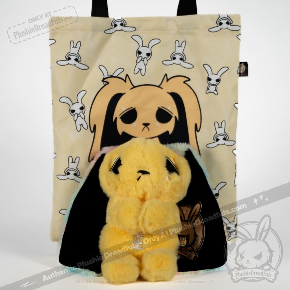 Plushie Dreadfuls Anxiety Rabbit Stuffed Animal - Yellow Limited Edition Soft Plush Toy for Stress Relief & Comfort | Perfect for Anxiety Support, Therapy, and Cuddling