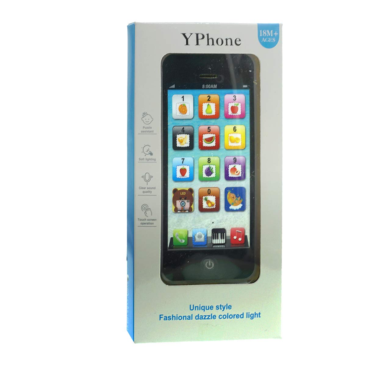 1 Pc Kids Learning Toy Play Cell Phone with USB Rechargeable - Educational Pretend Phone for Toddlers, Perfect for Role Play & Early Learning at Home or School