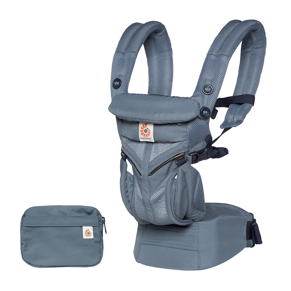 Ergobaby Omni 360 Cool Air Mesh Baby Carrier - Breathable & Ergonomic Design for Newborn to Toddler (Oxford Blue) | Perfect for Hiking, Travel & Everyday Use