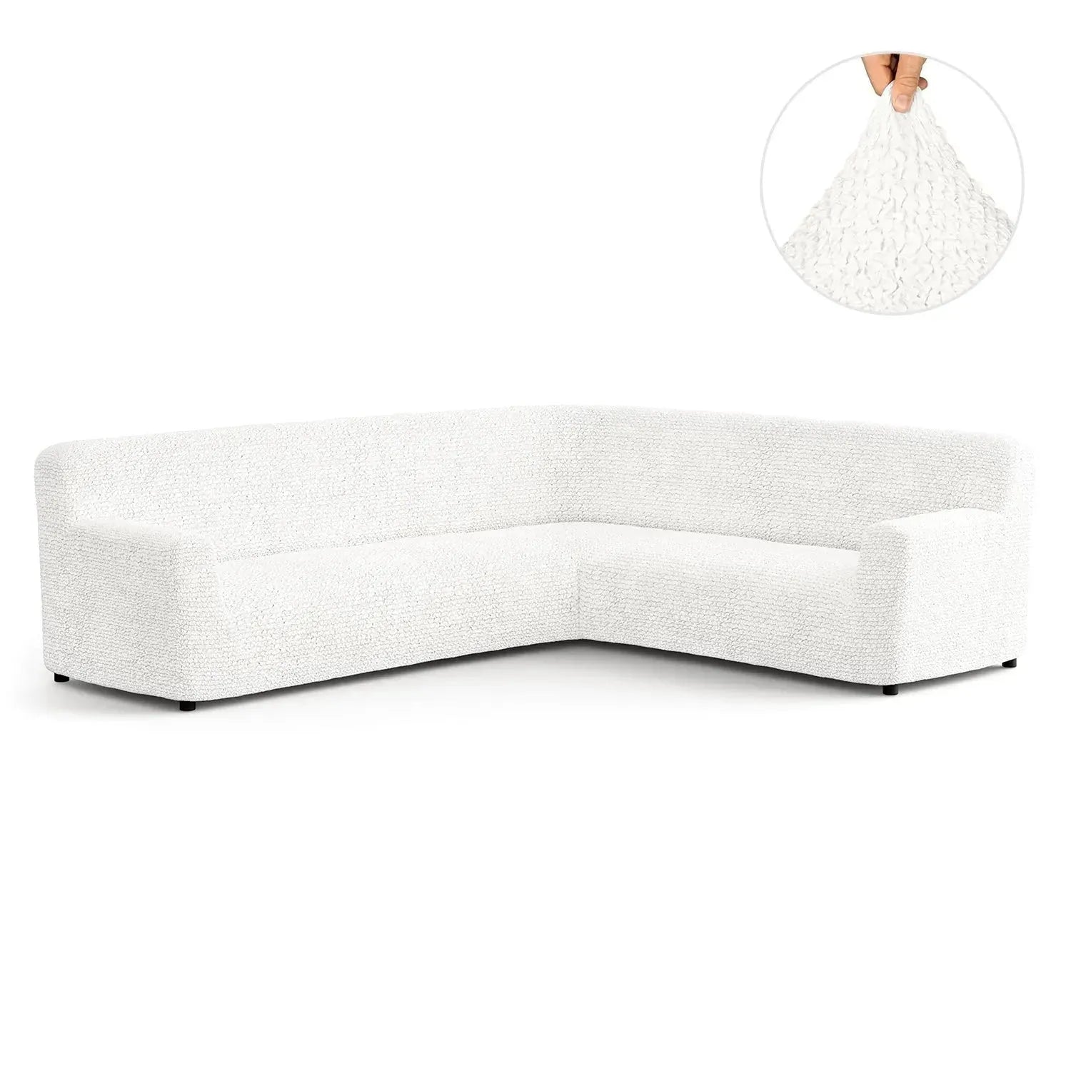 Corner Sofa Slipcover - Microfiber Stretchable Furniture Protector - Perfect for Living Room, Family Room & Home Decor