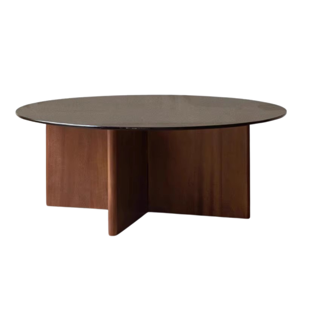 Black Walnut Round Coffee Table with Storage - Modern Living Room Furniture for Small Spaces | Perfect for Apartments, Dorms & Cozy Homes
