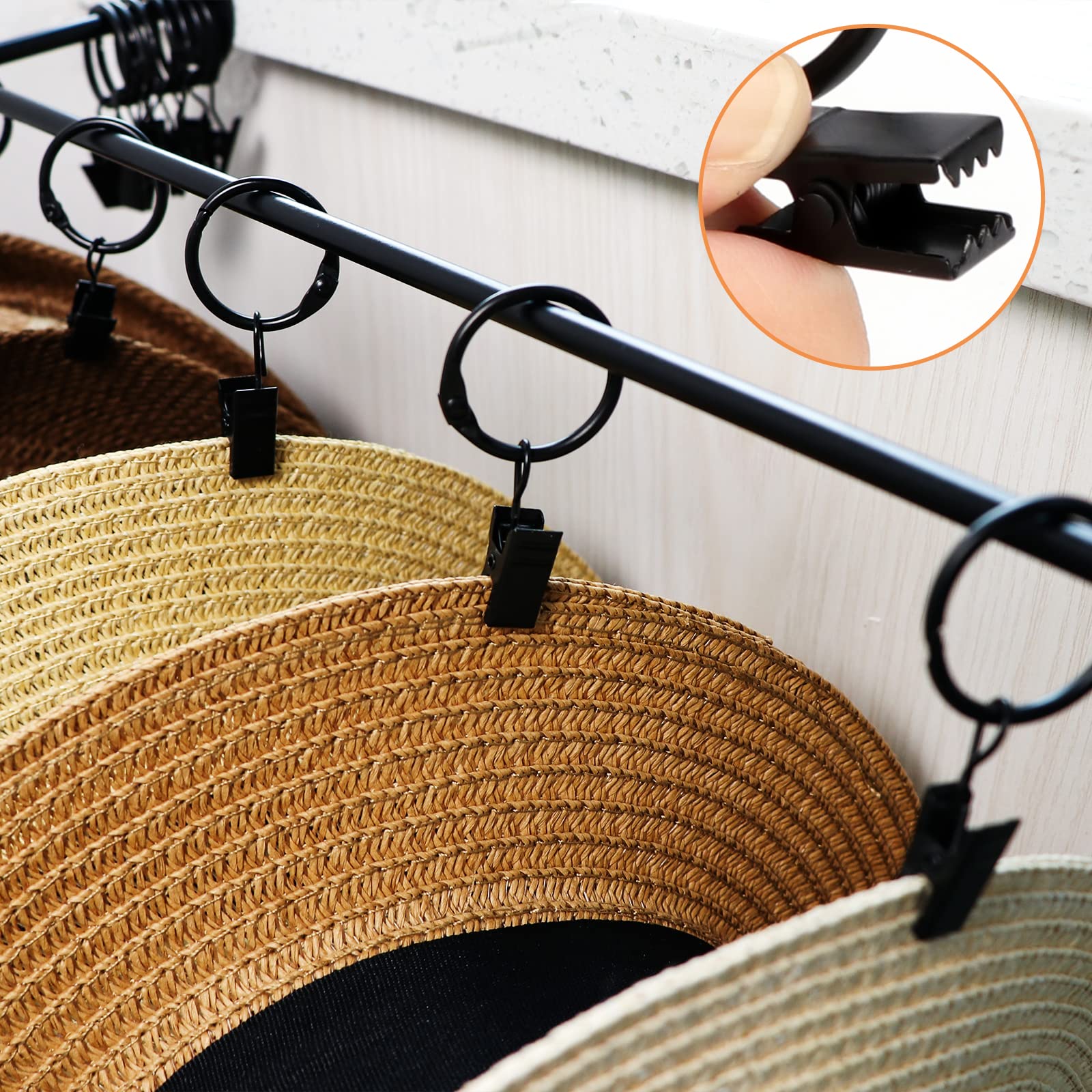 24-Hook Metal Baseball Cap Organizer - Wall Mounted Hat Rack for Closet Storage (2 Pack) | Perfect for Bedroom, Entryway & Laundry Room Organization