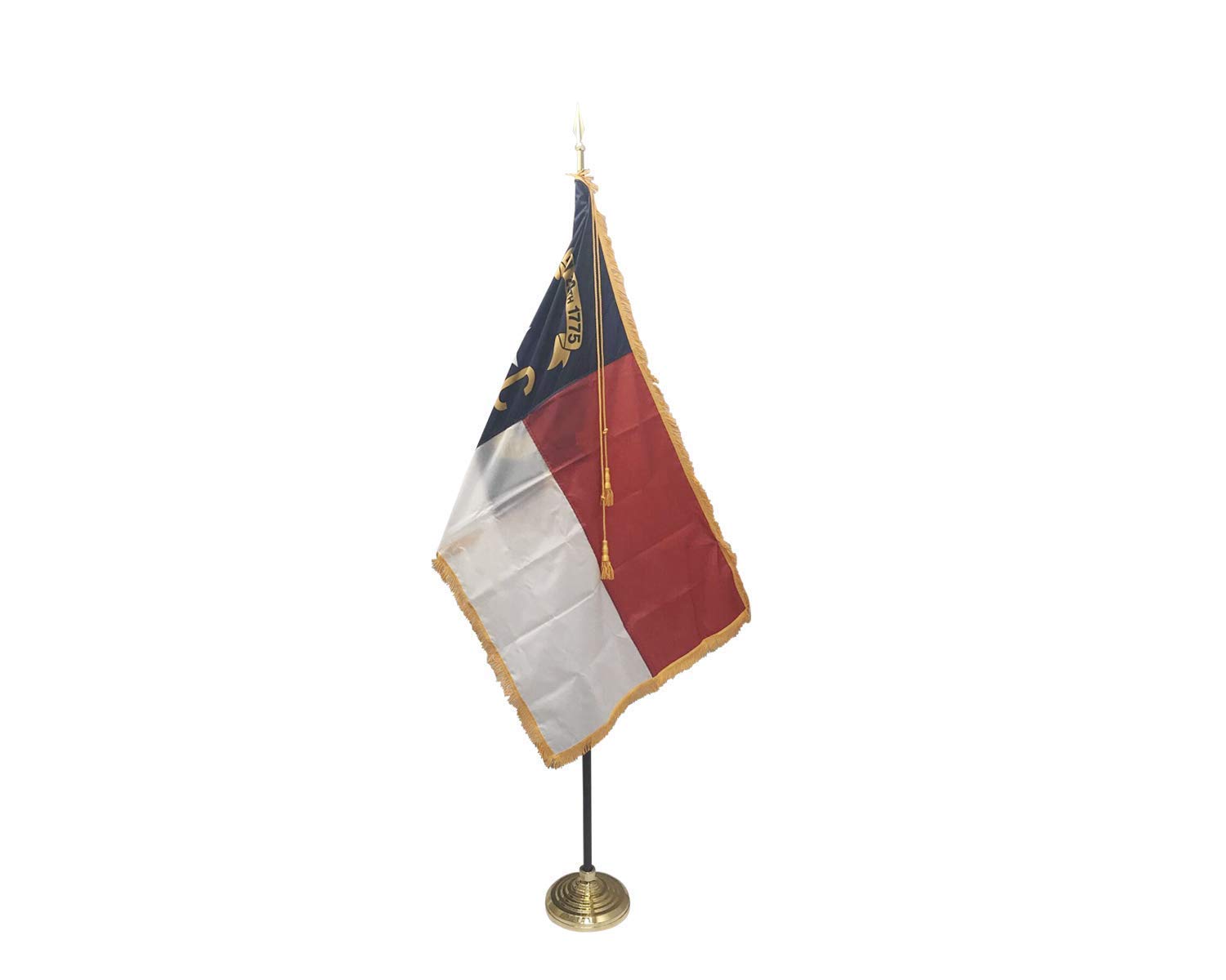 3x5' North Carolina Indoor Flag Set with Pole, Base & Accessories - Perfect for Home, Office & Classroom Decor | American Made Indoor State Flag Display