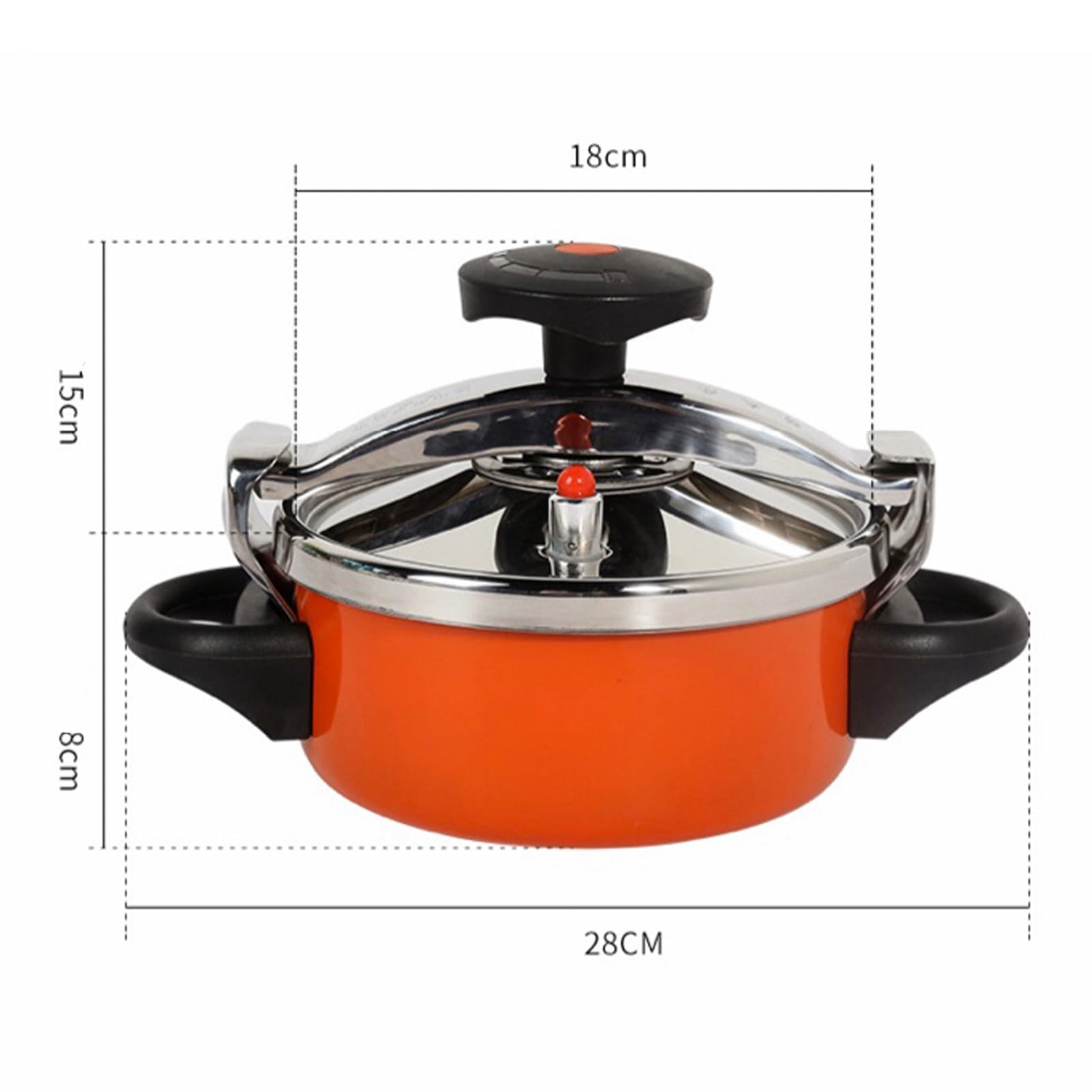 Premium 2L Stainless Steel Pressure Cooker - 55KPA Safe & Explosion-Proof Mini Cooker for Rice, Soup, Stew & Steaming | Ideal for Small Kitchens, Camping & Dorm Cooking