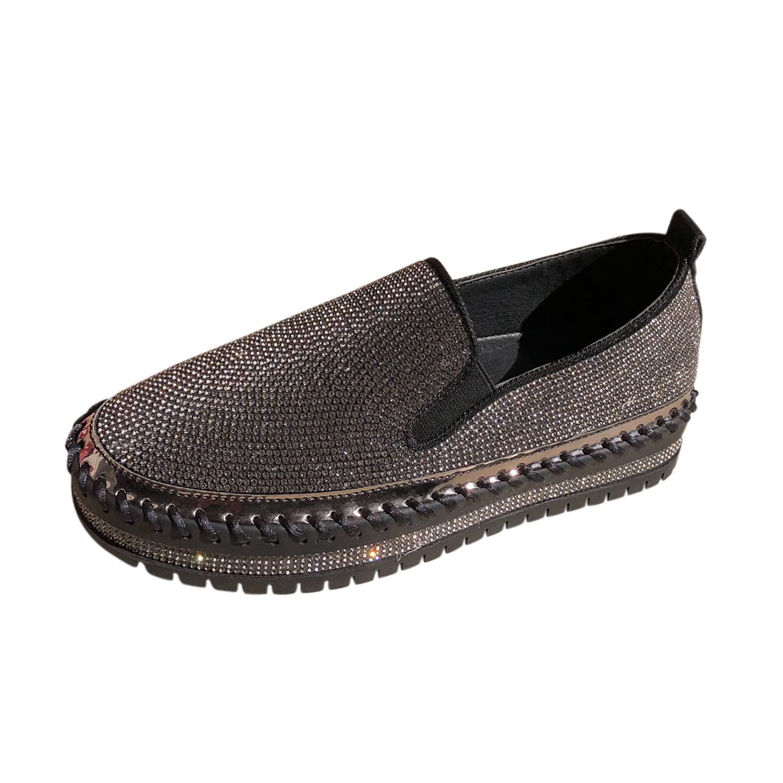 **Men's Size 14 Casual Loafers - Comfortable Flat Shoes with Crystal Accents | Perfect for Everyday Wear, Office & Travel**