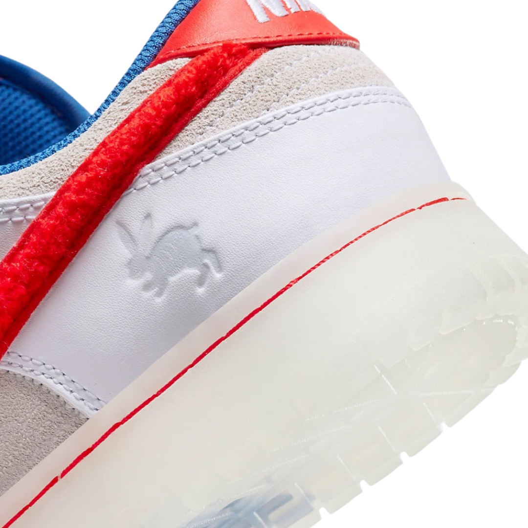 Nike Dunk Low Retro PRM Year of the Rabbit Sneakers - White, Crimson & Varsity Royal Colorway - Limited Edition Basketball Shoes for Men & Women | Perfect for Casual Wear, Street Style & Sneaker Collectors