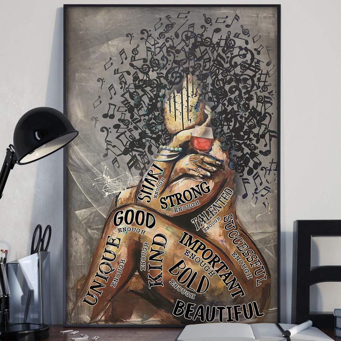 Black Queen Poster - Strong & Unique Black Women Wall Art Canvas - Empowering Home Decor for Women, Mom, Daughter, Wife - Perfect Gift for Birthday & Housewarming - Bedroom, Living Room, Office Wall Decor