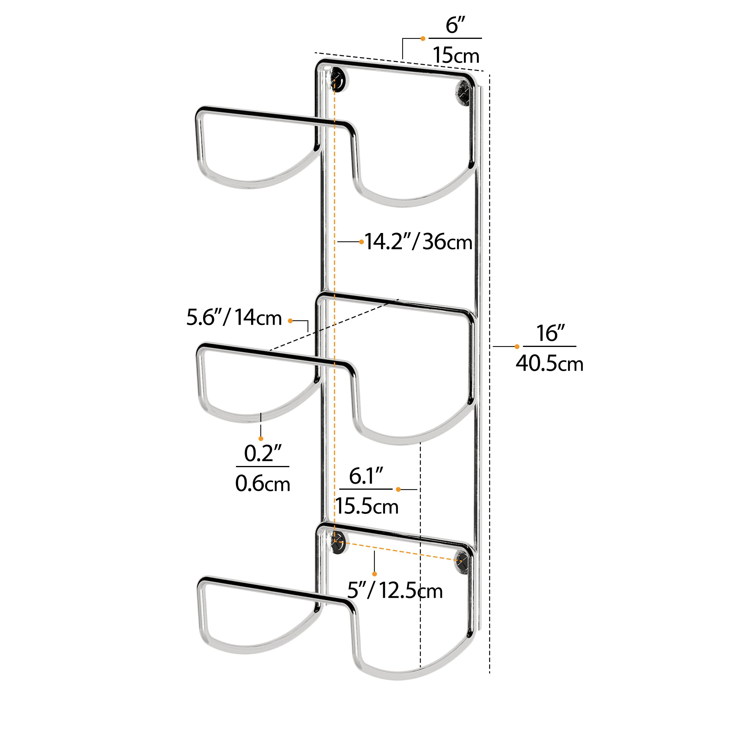 Wall Mounted Bathroom Towel Rack Organizer - 3 Section Chrome Towel Holder for Bath & Hand Towels | Space Saving Bathroom Storage Solution for Small Spaces & Apartment Living